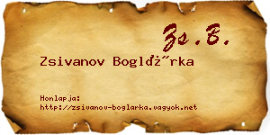 Zsivanov Boglárka névjegykártya