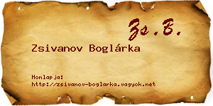 Zsivanov Boglárka névjegykártya